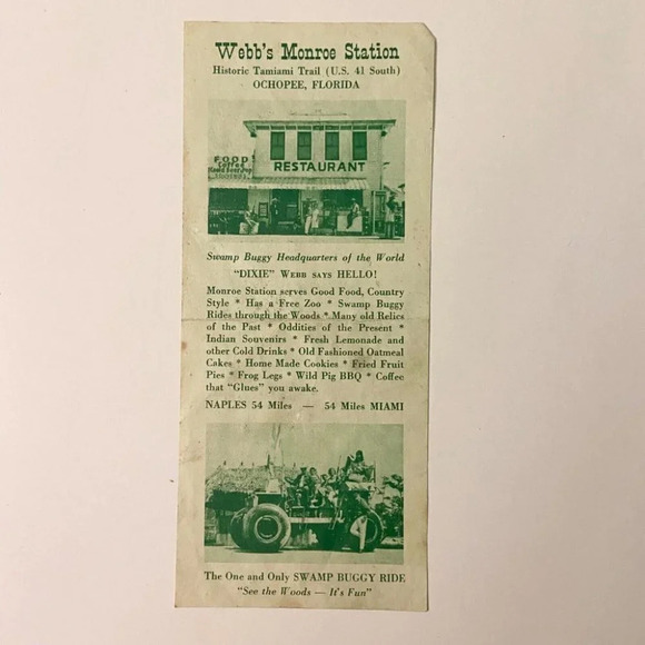 Vintage Florida Travel Scenic Attractions and Webbs Monroe Station Brochures - Picture 6 of 11